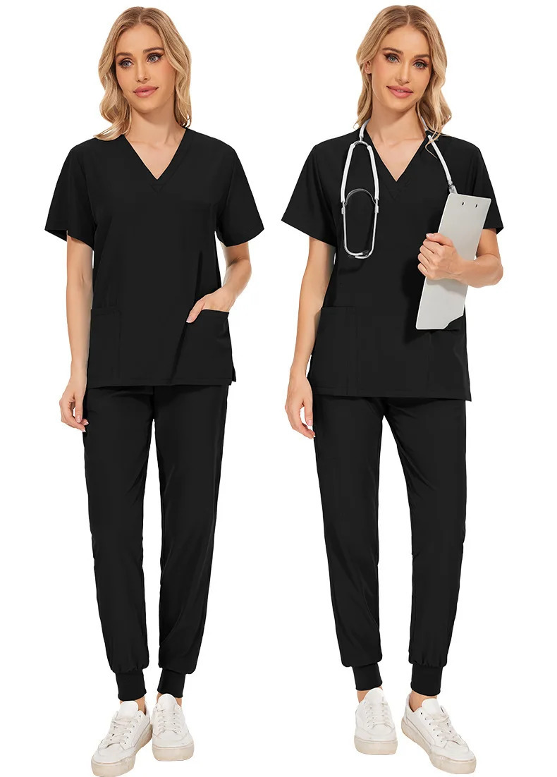 White Color Scrubs Set Women Men Hospital Uniforms Doctors Nurse Accessories Dental Clinic Beauty Salon Workwear Clothes 240715