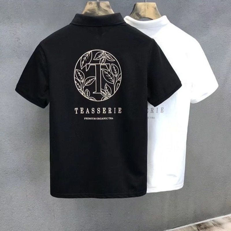 New Short sleeved Instagram Versatile Art Minimalist POLO Shirt for Men Summer Youth Fashion Standard Trend