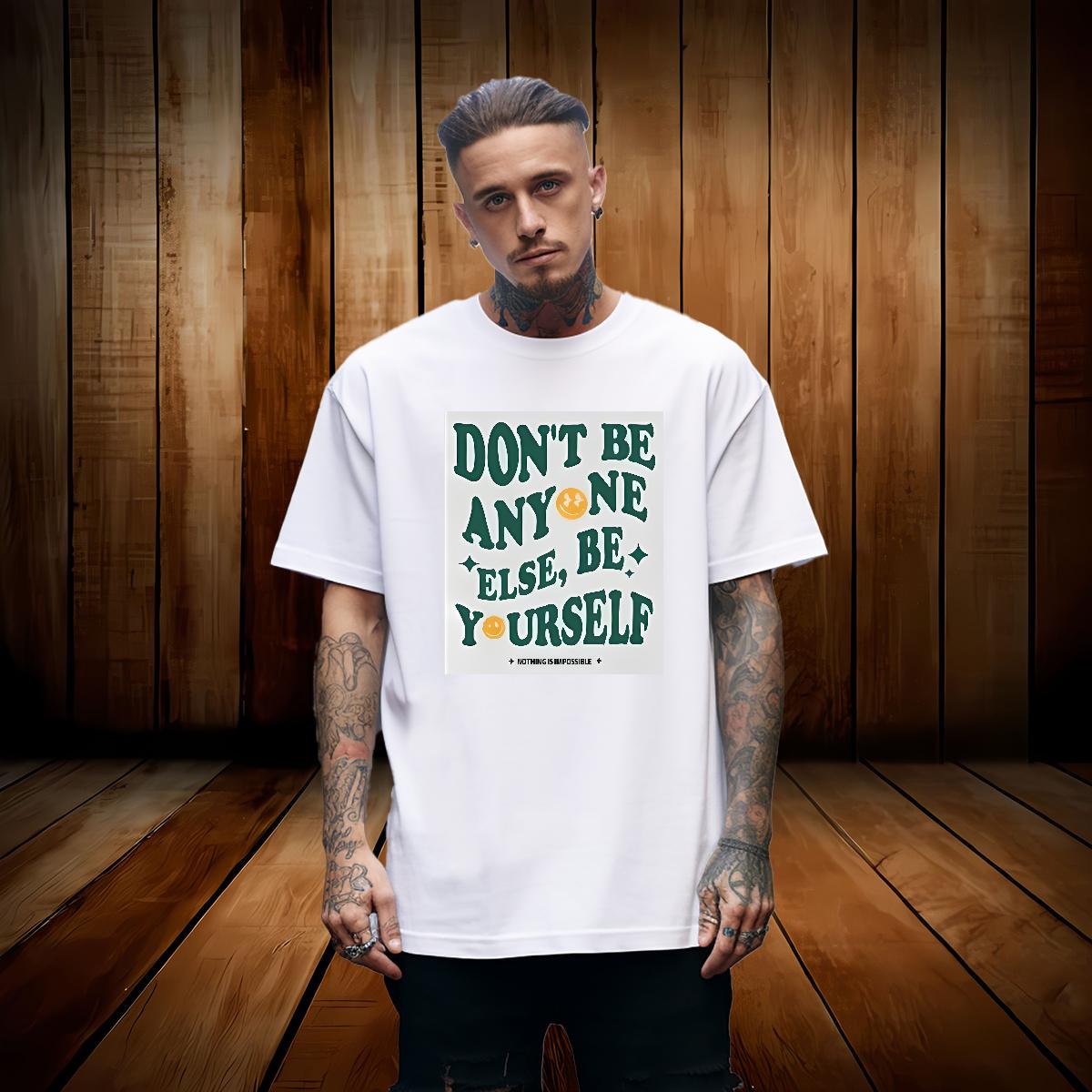 Brand Mens Tshirts nothing is impossible 230g Cotton Breathable Crew Neck Summer Casual T Shirts Men Custom Print Oversized Classic Casual Top Tees
