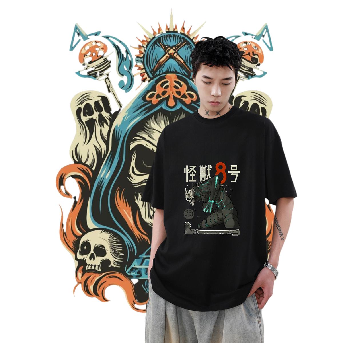 High Quality Men T Shirts High Street Hip Hop Cotton Breathable Short Sleeve Mens Tshirts New Skull Clothings