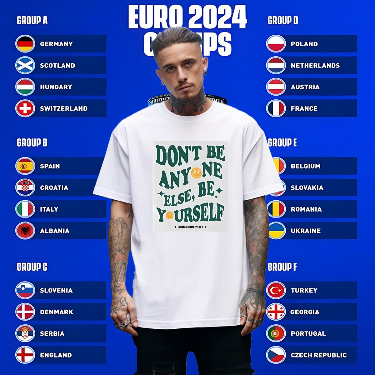 Stylist T-Shirts for Men be yourself 230g Cotton DIY Printed Men Tops Tees Beach Crew Neck Cotton Brand Wear