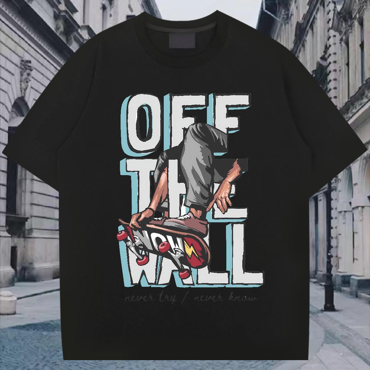 Wholesale Mens T Shirts Graffiti Art 230g 100% Cotton Cartoon Print Tshirts Street 180g Cotton Loose Top Tees