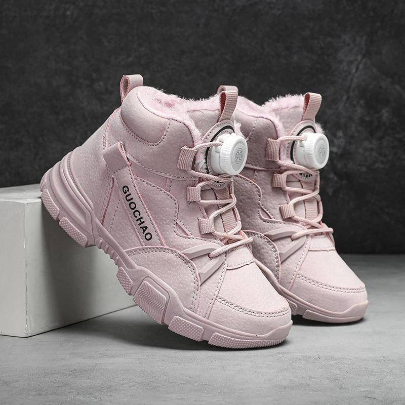 Children Winter Casual Shoes Kids Snow Boots Velvet and Thickening Warm Shoes Girls Boys Boot Wear-resistant Anti-slip Shoes 240711