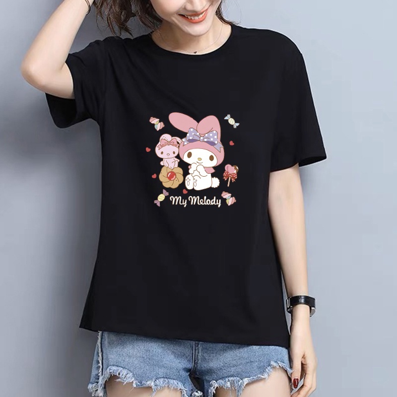 Korea t shirt for women top Short Sleeve tshirt woman Summer New White T-shirt Round Neck Loose Top Fashion T Shirt Women tops