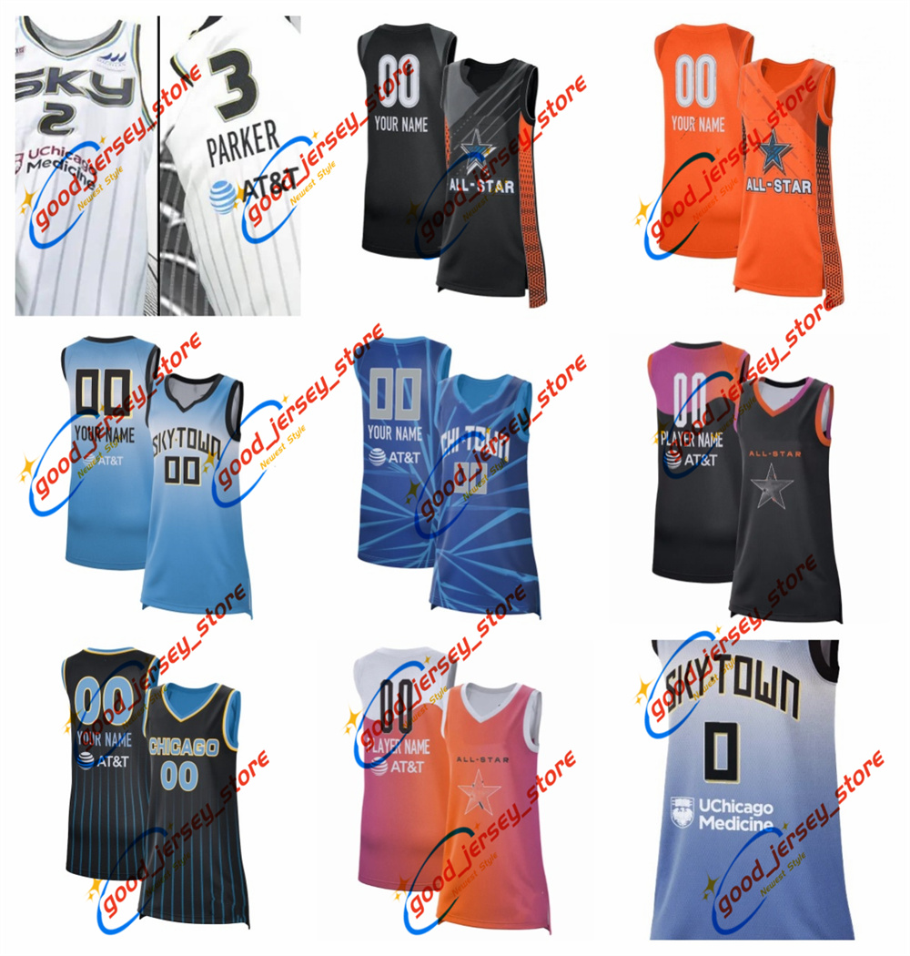 Sky Basketball Jersey 2024 Chicago Chennedy Carter Angel Reese Marina Mabrey Elizabeth Williams Kamilla Cardoso Dana Evans Isabelle Harrison