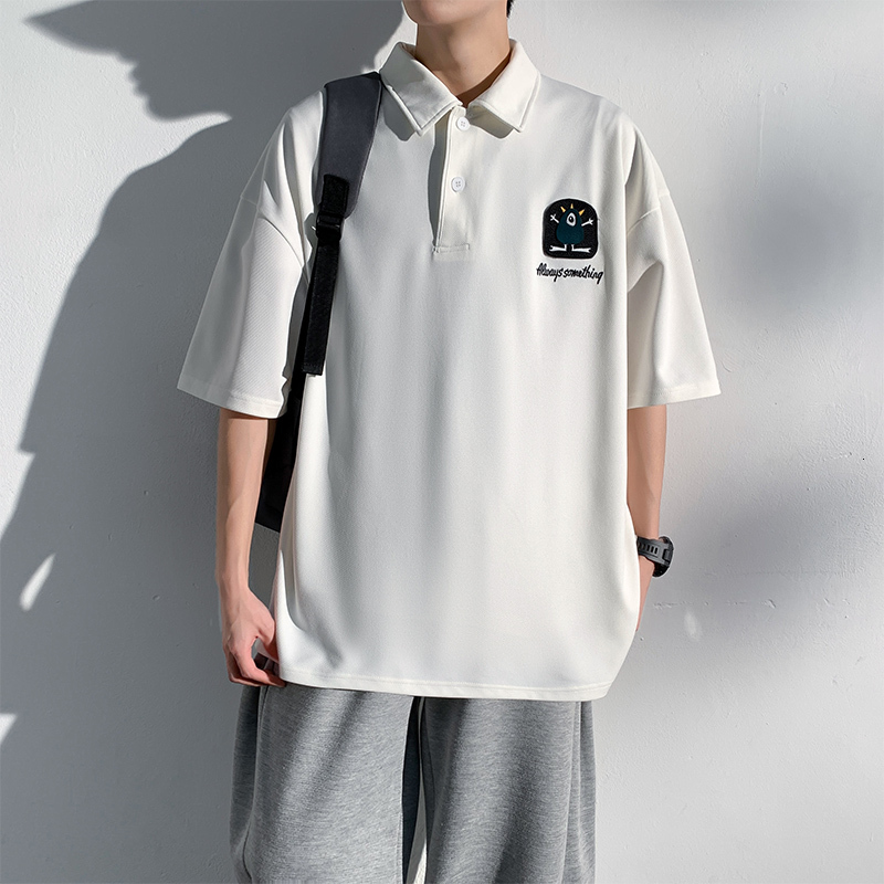 2024 Summer New Short sleeved Shirt Loose and Versatile Fashion Brand Simple Polo Neck T-shirt