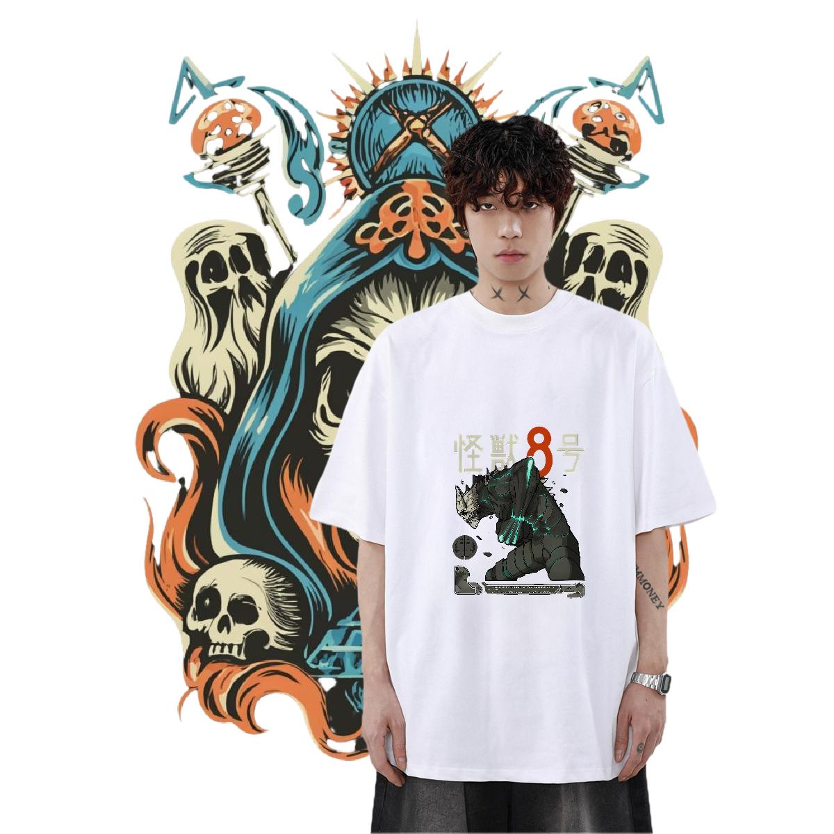 High Quality Men T Shirts High Street Hip Hop Cotton Breathable Short Sleeve Mens Tshirts New Skull Clothings