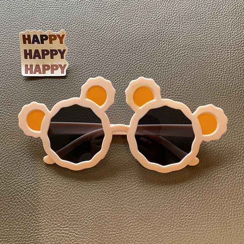 Sunglasses 2023 Baby Girls Lovely Colors Bear Ears Sunglasses UV400 Acrylic Fashion Children Outdoor Protection Sunglasses Kids Sun Glasses