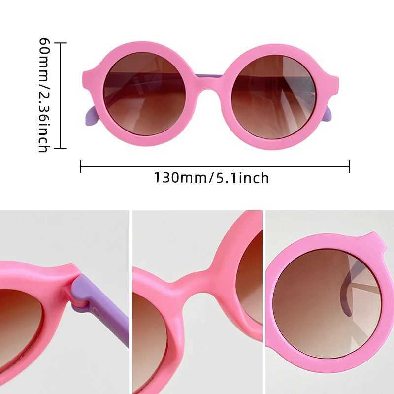 Sunglasses 2024 New Children Candy Colors Round Simple Sunglasses UV400 Outdoor Girls Boys Lovely Protection Sunglasses Kids Sun Glasses
