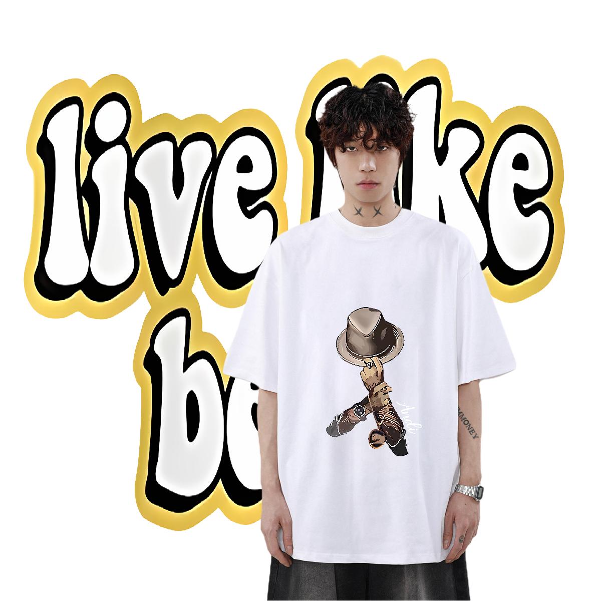 Loose Men Tshirts Breathable Crew Neck Hip Hop Street Men T Shirts Anime Print Designer Fashion Top Tees