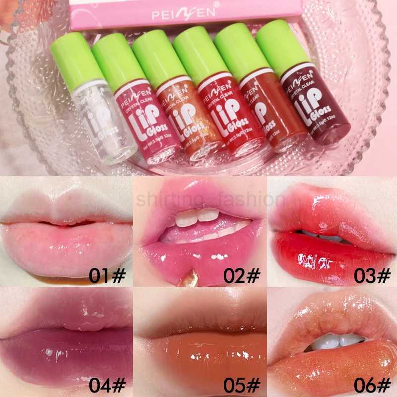 Lip Gloss Set Lipgloss Makeup Set Lip Oil Mirror Long Lasting Bb Lip Transparent Makeup Shine Glitter Lip Oil Cosmetic 6 ColorCL240716