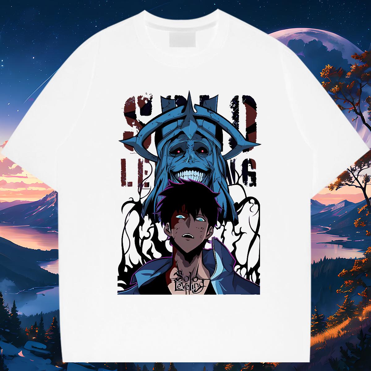2024 T-Shirts for Men fashion 100% Cotton 230g Anime Men Clothes T-Shirt Daily Outfit Crew Neck Cotton Breathable Soft Tshirts