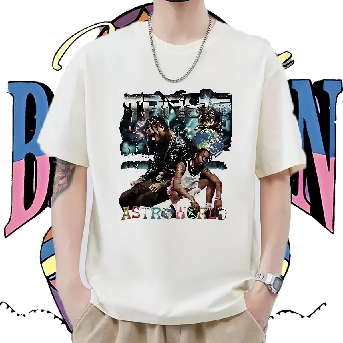 5A T shirt High Street Hip Hop Cotton Breathable Short Sleeve Men Tees 2024 Summer DIY Clothings