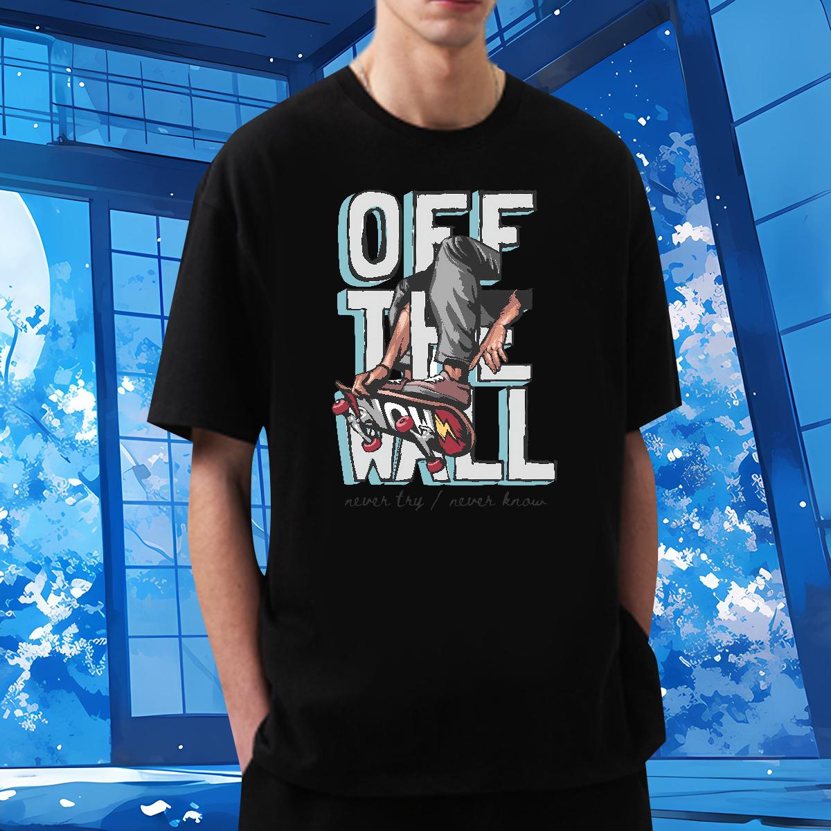 Wholesale Men Clothes T-Shirt Graffiti Art 230g Cotton Breathable Crew Neck Cotton Daily Outfit T-Shirts Anime 2024 New Wear