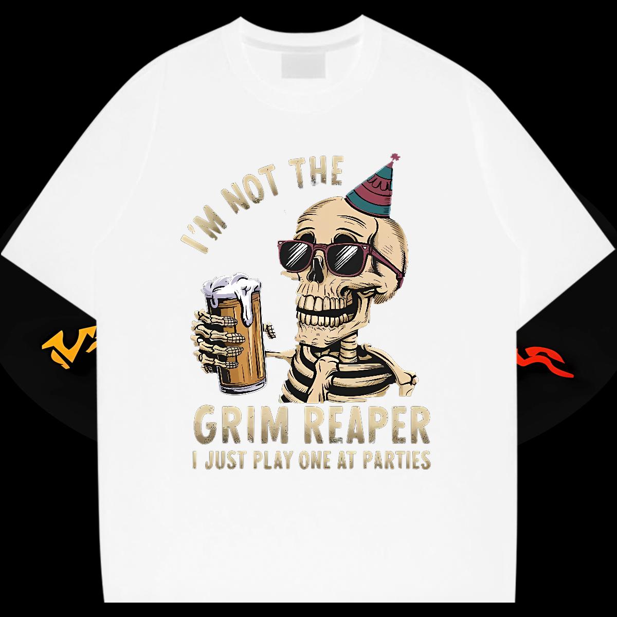 Custom T Shirt For Man Skeleton 230g 100% Cotton DIY Couples T Shirts Summer Casual Cotton Breathable Short Sleeve Loose Clothings