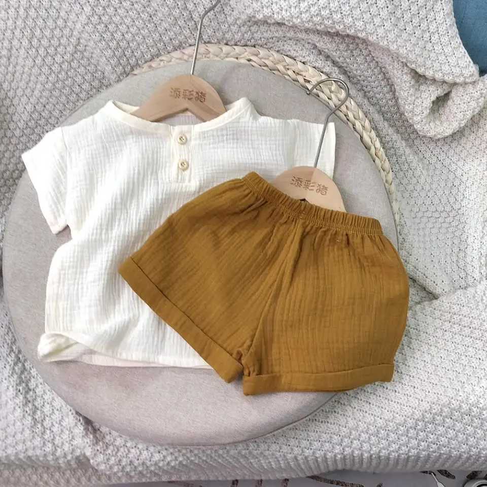 Clothing Sets 2022 Childrens Clothing Baby Boys Short Sleeve Shorts 2Pcs Sets For Kids Summer Costume For Girls Suit 1-5 Year Boys Outfit
