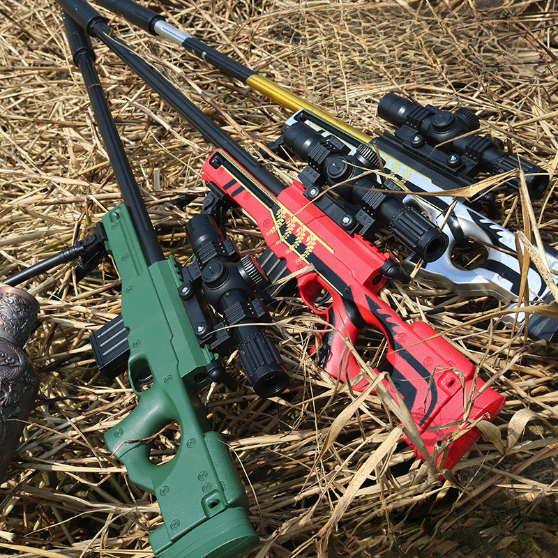 AWM Manual Toy Gun With Soft Bullet Plastic Model Sniper Rifle Shell Throwing Look Real Movie Collection Outdoor Cs Pubg Jedi Game Prop Gifts For Boys