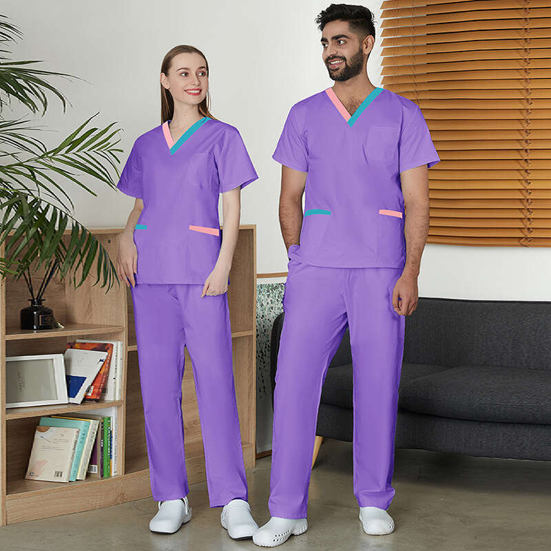 Niaa Hinn Scrub Set Two Piece Set Women Undefined Scrubs for Women Uniform New Arrival French Long Ventilation Fashion Loose Self-cultivation Short Bi