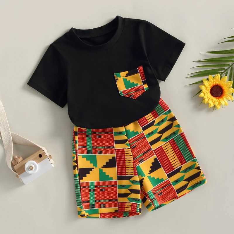 Clothing Sets Toddler Baby Boy African Outfit Short Sleeve T-Shirt Shorts Set Dashiki Ankara Clothes
