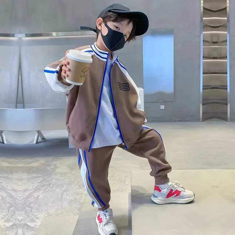 Clothing Sets Childrens Clothing Boys Spring And Autumn Set 2022 New Fashionable Sports Boys Middle And Big Childrens Fashion Clothes Top