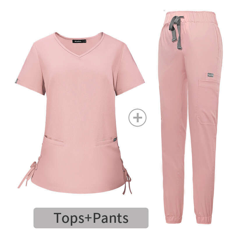Niaa Hinn Scrub Set Designer Two Piece Set Women New Arrival New Product Washable Gentle Wind Solid Ventilation Waist Linen Temperament