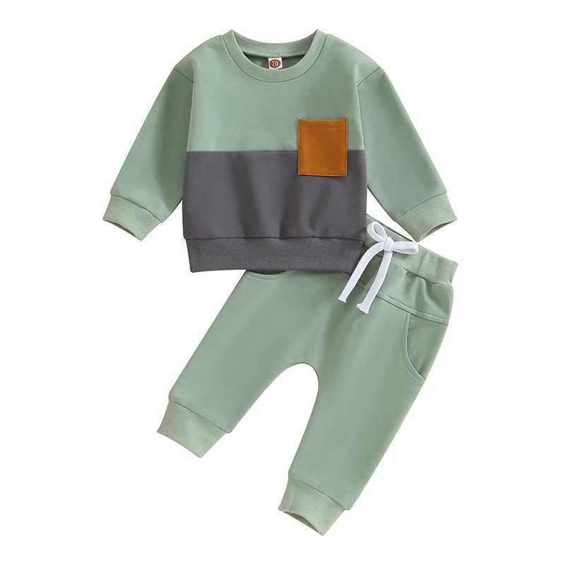 Clothing Sets 2Pcs Autumn Baby Boys Clothes Set Contrast Color Newborn Sweatshirt+Pant Baby Boy Tracksuit Toddler Spring Clothes Outfit
