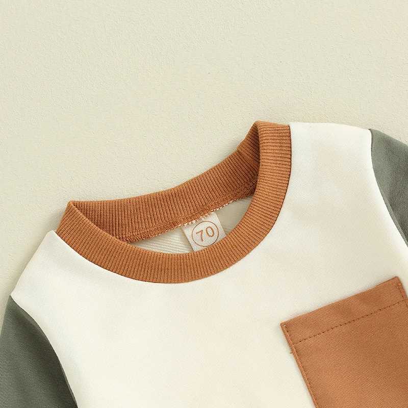 Clothing Sets Baby Boys Clothing Sets Children Sweatshirt Kids Clothes Baby Contrast Color Long Sleeve Pullover Tops+ Pant Suits 2pcs