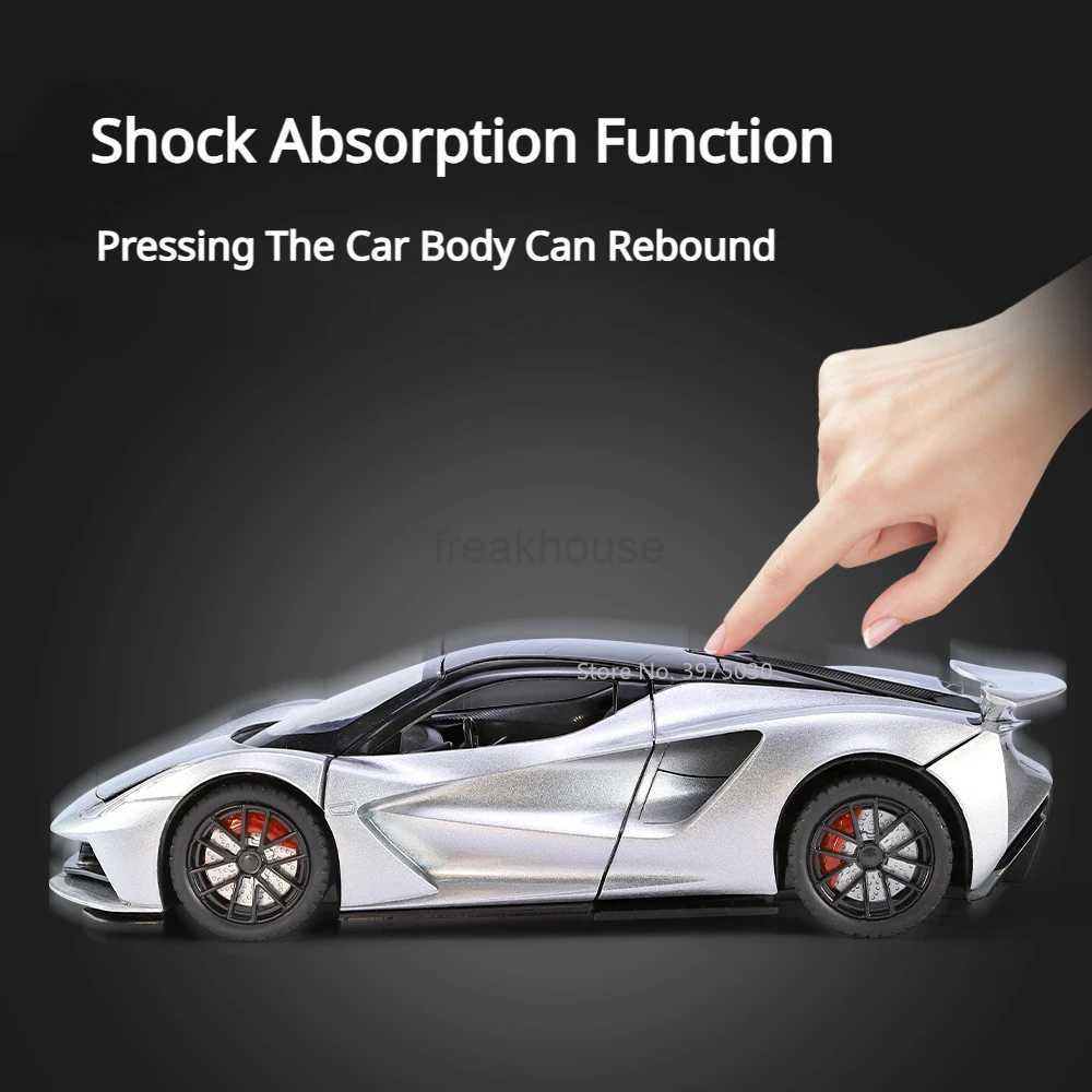 1/24 Scale Lotus Evija Sports Car Model Toy Alloy Diecast Simulation Electric Vehicles with Pull Back Sound Light Gifts for BoyCL240717