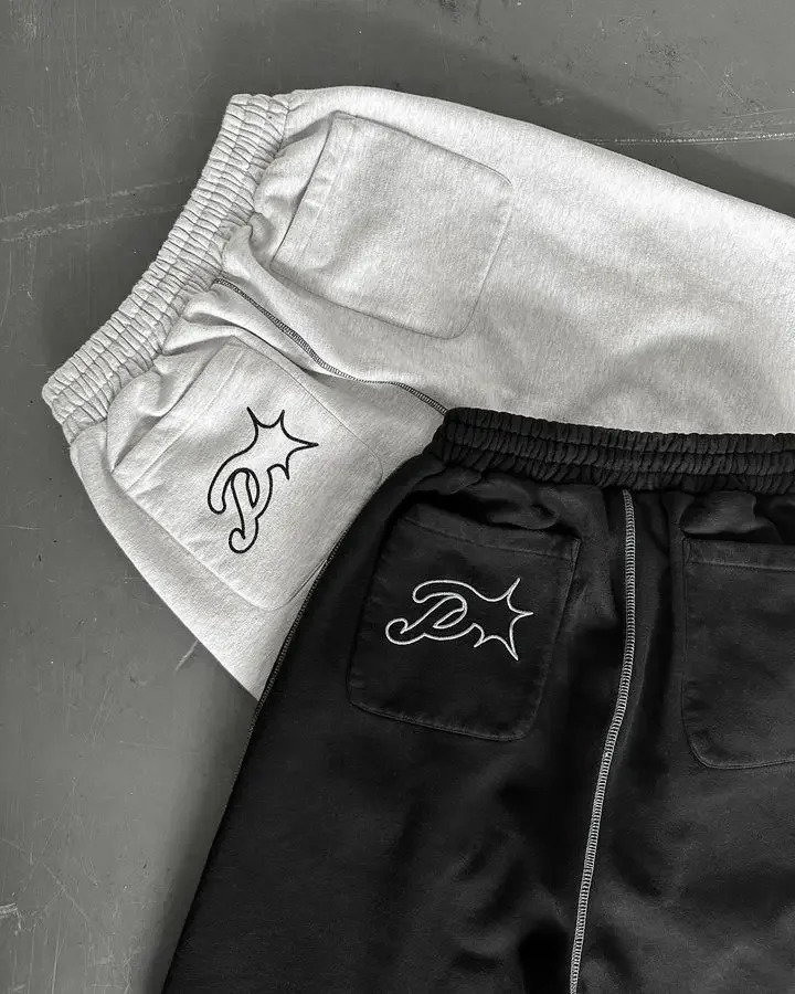 Haruku Y2K Hip Hop Sweatpants - PROTECT Embroidery Cargo Joggers for Men & Women | Baggy Streetwear Pants with Elastic Waist