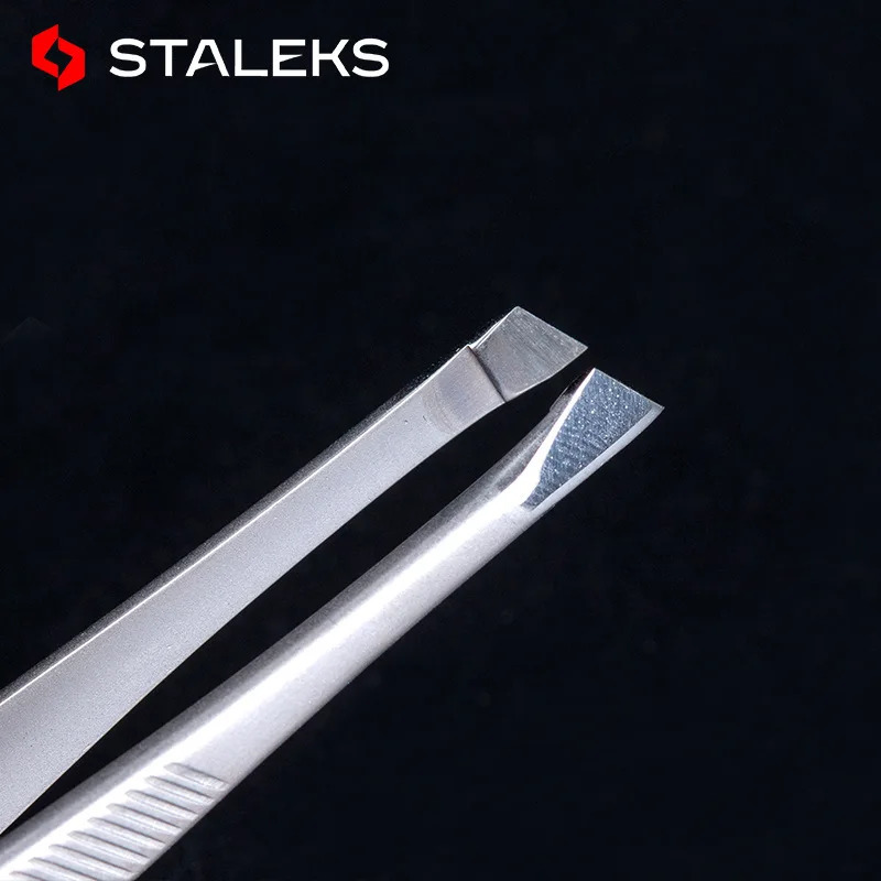 STALEKS TC-10/3 professional high-quality stainless steel angled tip eyebrow and makeup tool 240715