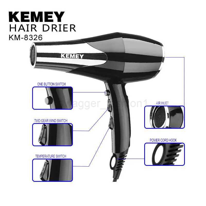Kemei KM-8326 Professional Salon Negative Oxygen Ion Constant Temperature Hair Salon Home Hair Dryer Secador De Cabelo Sem FioBkl240717
