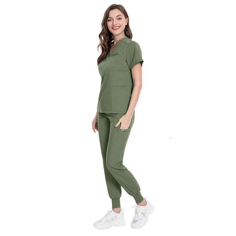 Designer Two Piece Set Women Scrubs Set New Product New Arrival French Non-ironing Long Washable Versatile Fashion Ventilation Popular Bifurcated Sexy