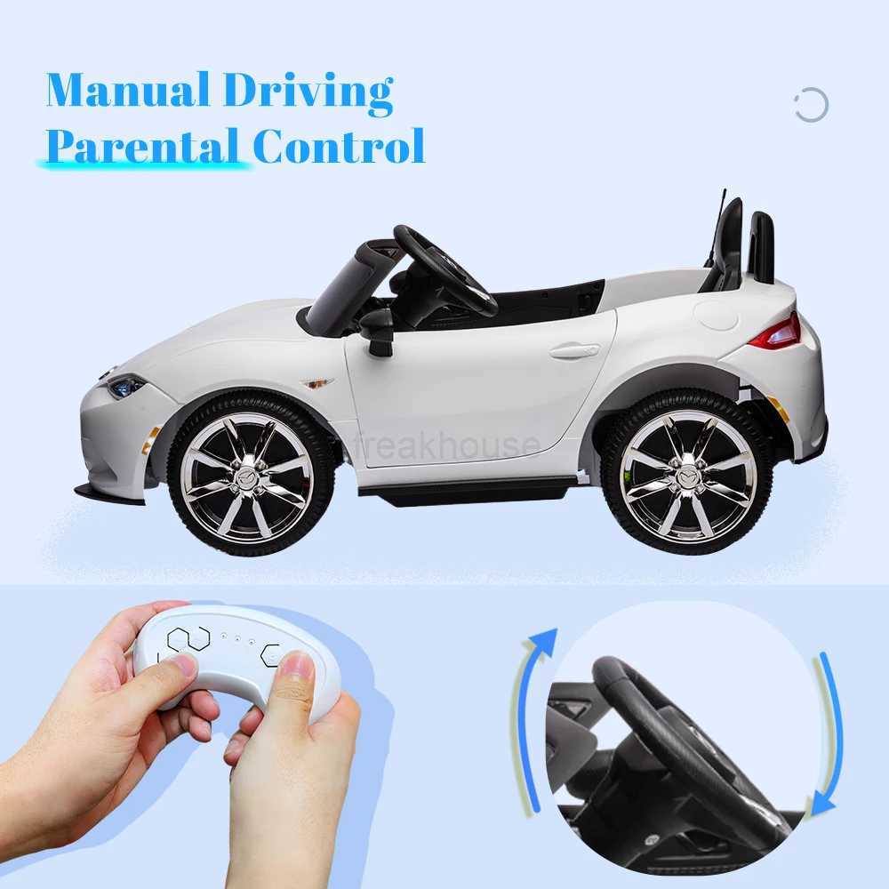 12V Kids Ride on Car Mazda Licence Power Wheels Battery Car Toys with Remote Control Bluetooth Music 2 Lockable Doors LED LightsCL240717