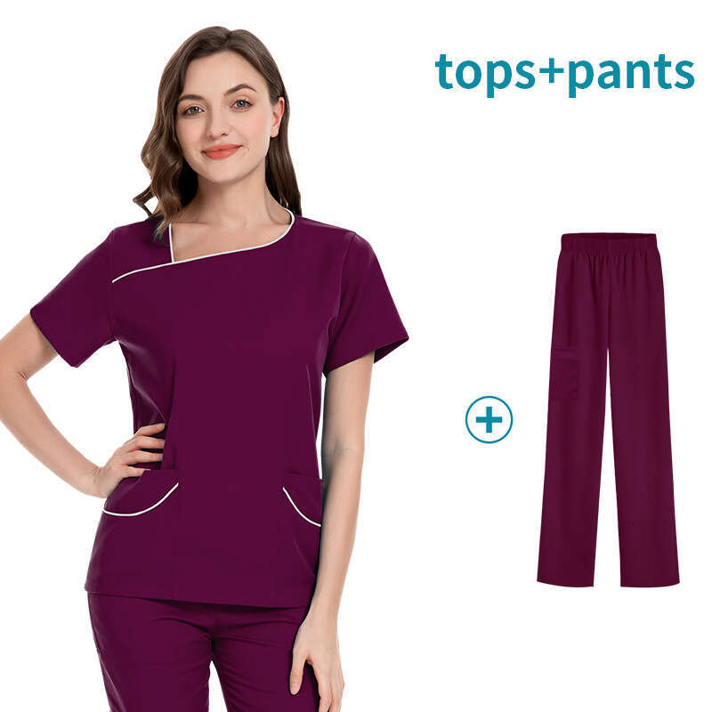 Scrub Set New Product Long Non-ironing Gentle Wind High Elasticity French Solid New Pattern Temperament Ventilation Waist Bifurcated Loose Sexy Short