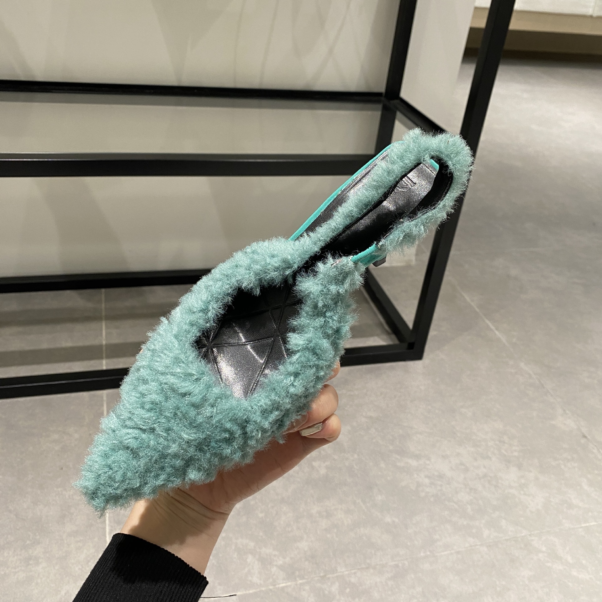 shipping women slim sandals Free heels fairy style for spring 2023. New design with pointed back and empty high-heeled fur sole Lhshoe