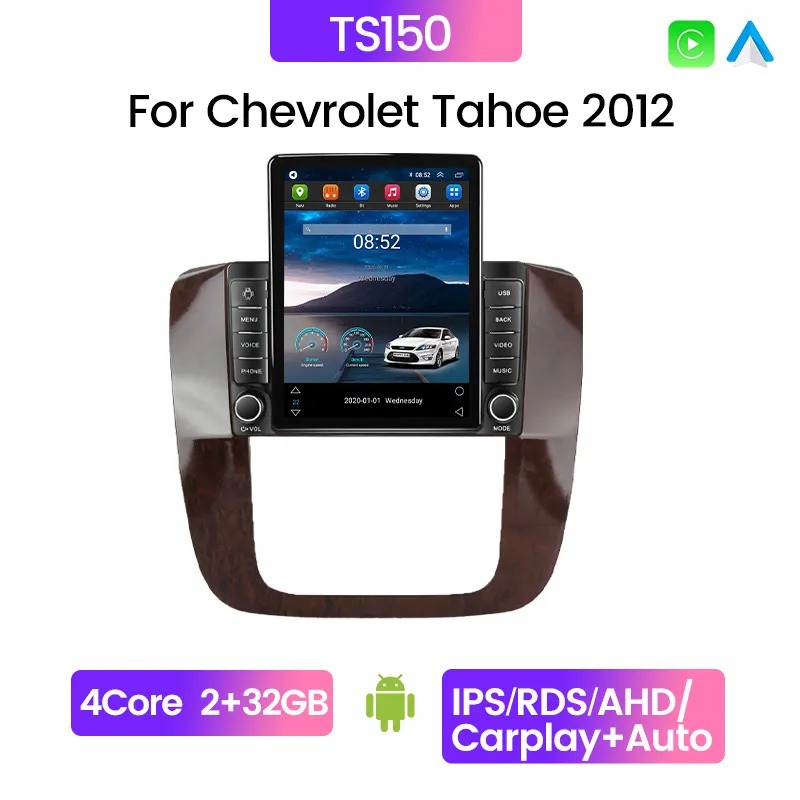 Android 13 Car Video Radio Player for GMC Yukon Chev Tahoe Suburban 2008-2012 Tesla Style Multimedia Audio BT GPS Navigation