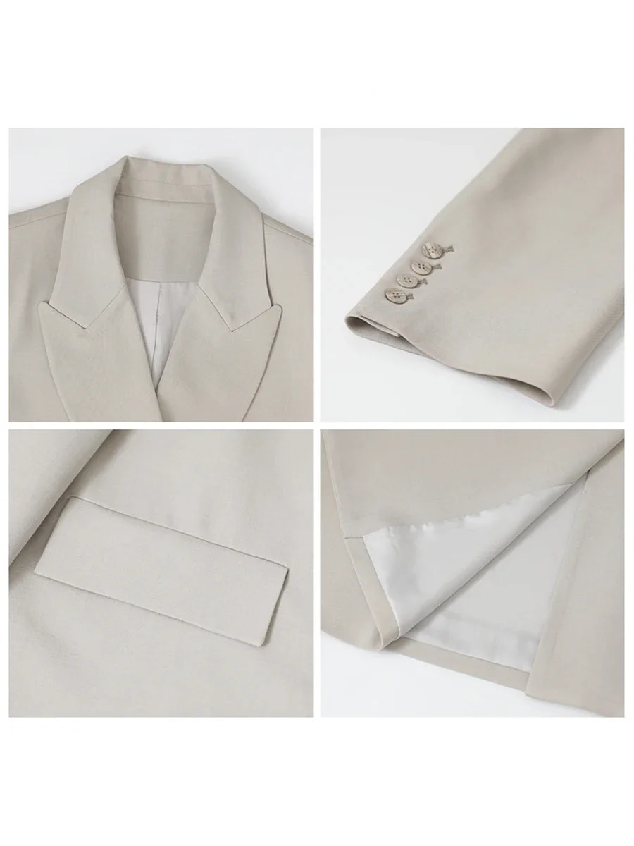 CHIC VEN Womens Trench Coat Korean Double Breasted Long Jackets Korean Fashion Soild Office Lady Overcoats Spring Autumn 240716