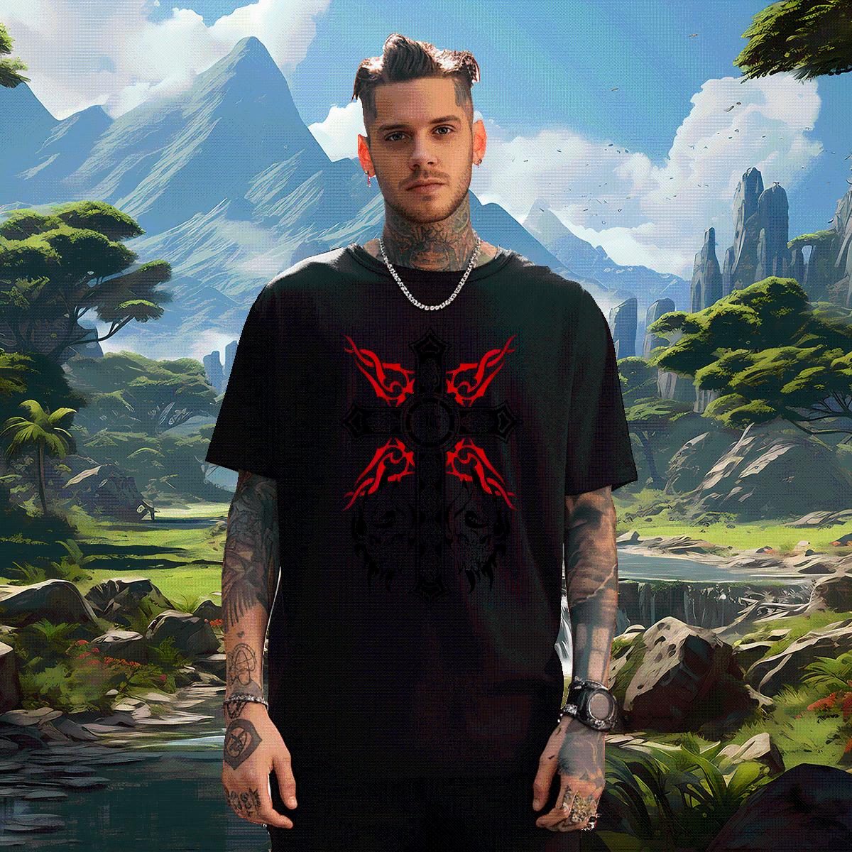 Loose Man T Shirts fathion 230g 100% Cotton Outdoor Cotton Breathable Men Tops Tees DIY Oversized 3XL 4XL Tshirts