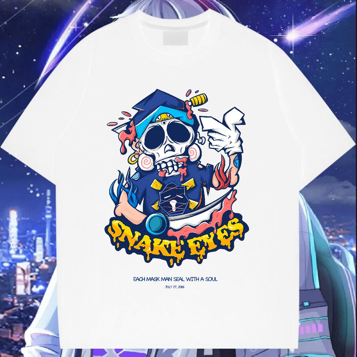 Soft Men Tees Skeleton 230g Cotton 180g Cotton Spring Summer T-Shirts for Men DIY Printed Fashion Casual Clothings