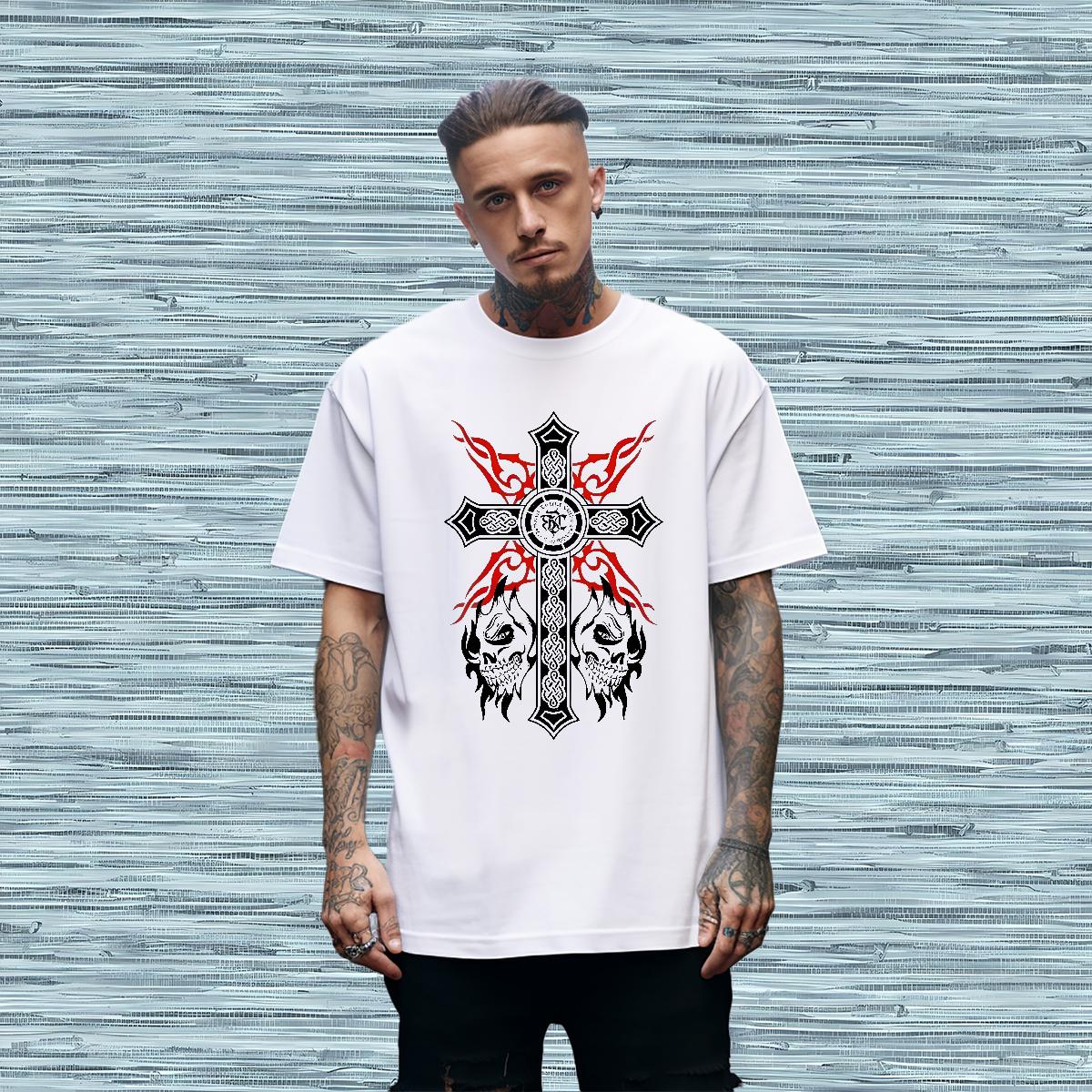 Stylist Men T Shirts fathion 230g Cotton Floral Print Daily Wear Men Clothes T-Shirt 180g Cotton Wholesale