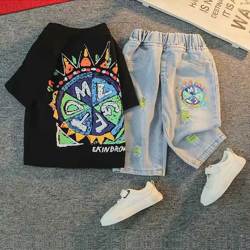Clothing Sets Boy Baby Clothing Sets Short Sleeve Polo-shirt + Shorts middle School Children Kids Suits Boy Summer Boys Casual Summer Clothes