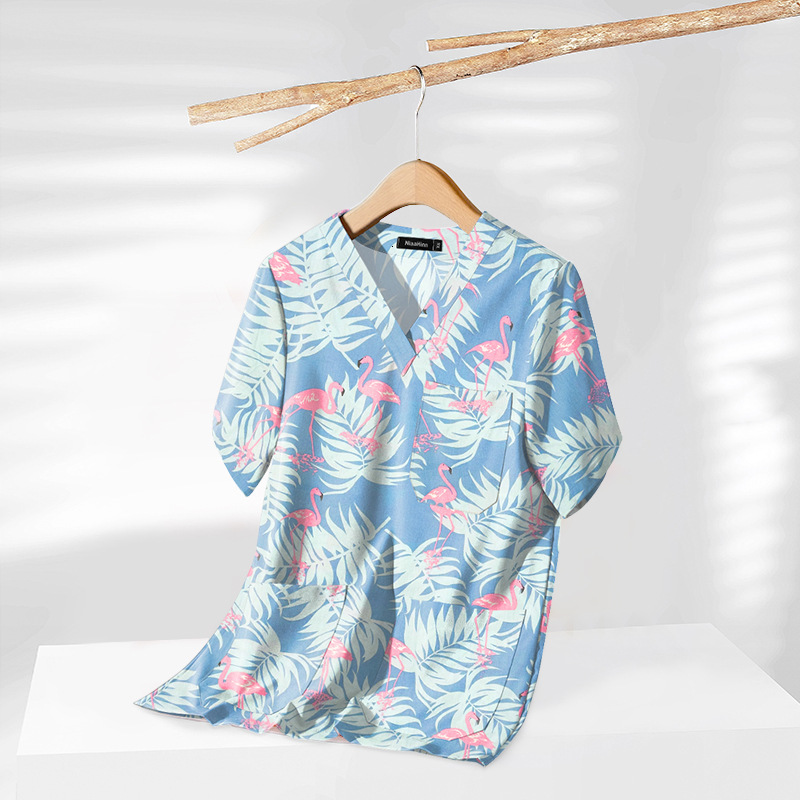 Two Piece Set Women Scrubs Scrubs New Arrival Show Thinness Gentle Wind High Elasticity French Temperament Ventilation Linen Short
