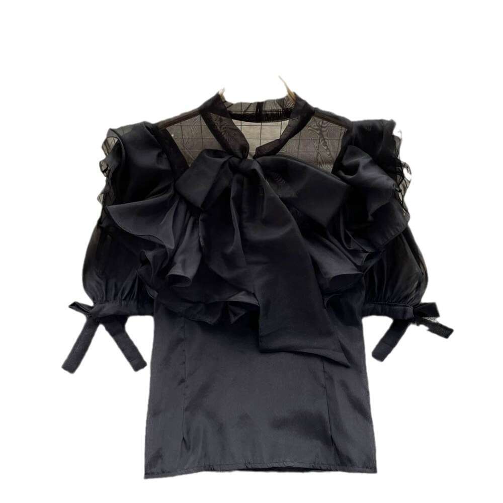 Best Saller Short-sleeved Spring Loose Versatile Casual Slim Streetwear Autumn Women Short Chiffon Lace Street Activity Crop Tops2 Graphic T Shirts