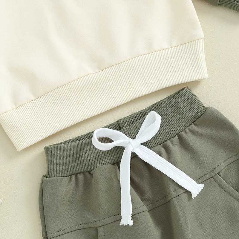 Clothing Sets Baby Boys Clothing Sets Children Sweatshirt Kids Clothes Baby Contrast Color Long Sleeve Pullover Tops+ Pant Suits 2pcs