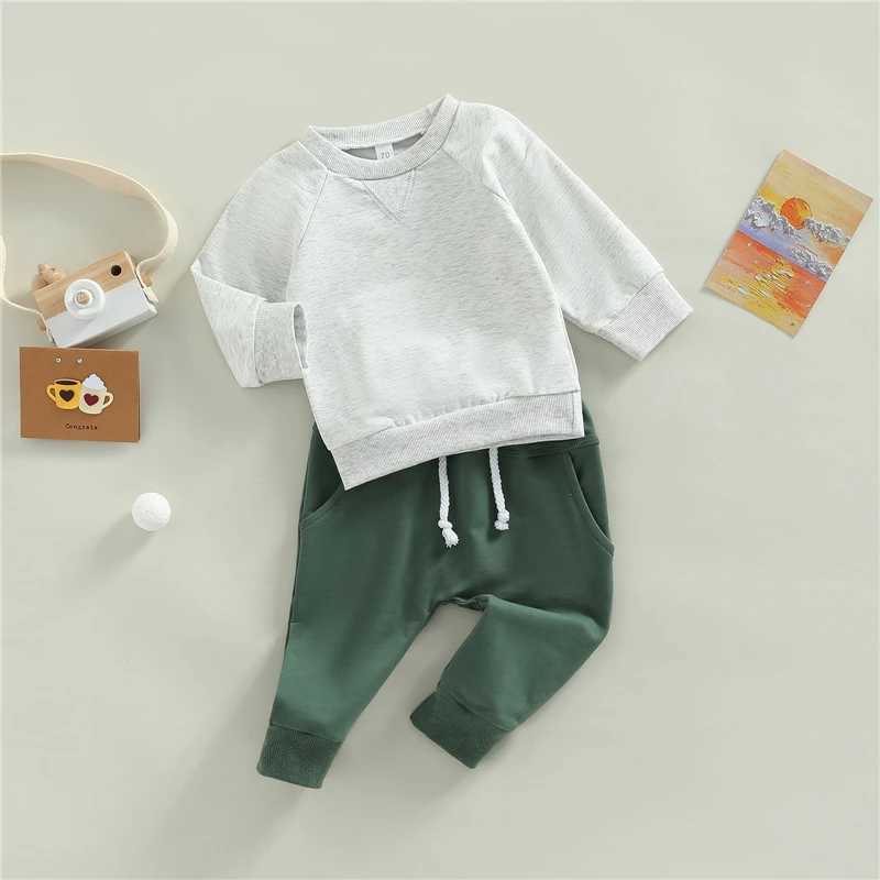 Clothing Sets Toddler Infant Boys 2pcs Tracksuit Outfits Autumn Solid Color Long Sleeve Sweatshirt and Casual Pants Baby Clothing Suit