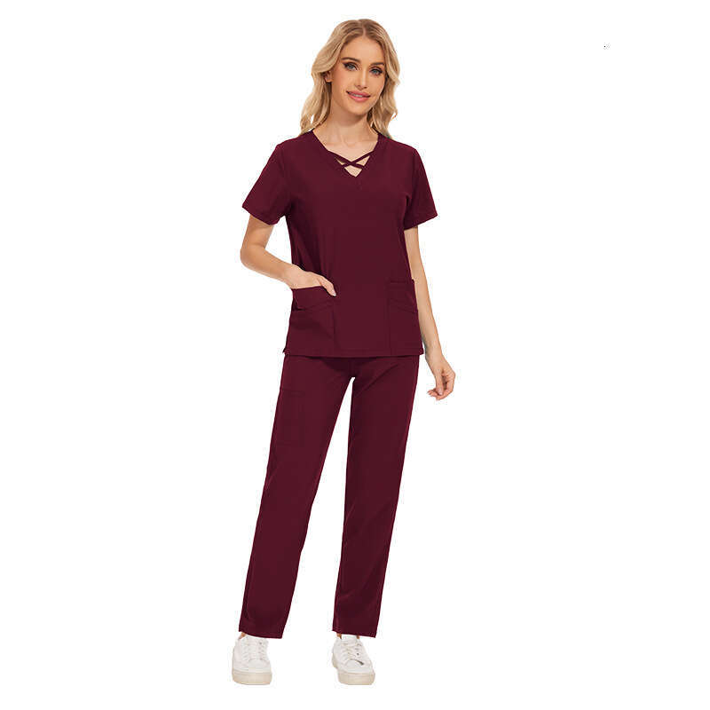Niaa Hinn Zip Up Scrub Set New Arrival Gentle Wind Non-ironing High Elasticity Temperament Business Affairs Versatile Loose Sexy Temperament Waist Lin