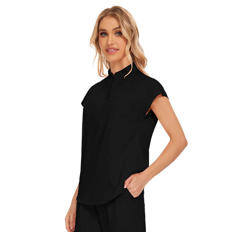 Scrubs Zip Up Undefined New Product New Arrival Washable Long Non-ironing Gentle Wind High Elasticity Solid Temperament Printing Ventilation Novelty T