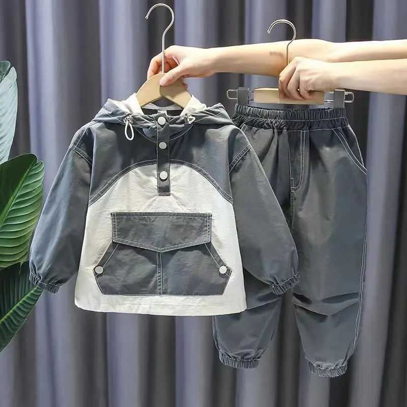 Clothing Sets Childrens Clothing Boys Autumn Westernized Set 2023 New Fashion Boys Spring And Autumn Style Handsome Two-Piece Set Kids