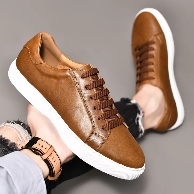 Mens shoes genuine leather casual shoes fashionable sports shoes British style denim leather mens shoes mens shoes 240715