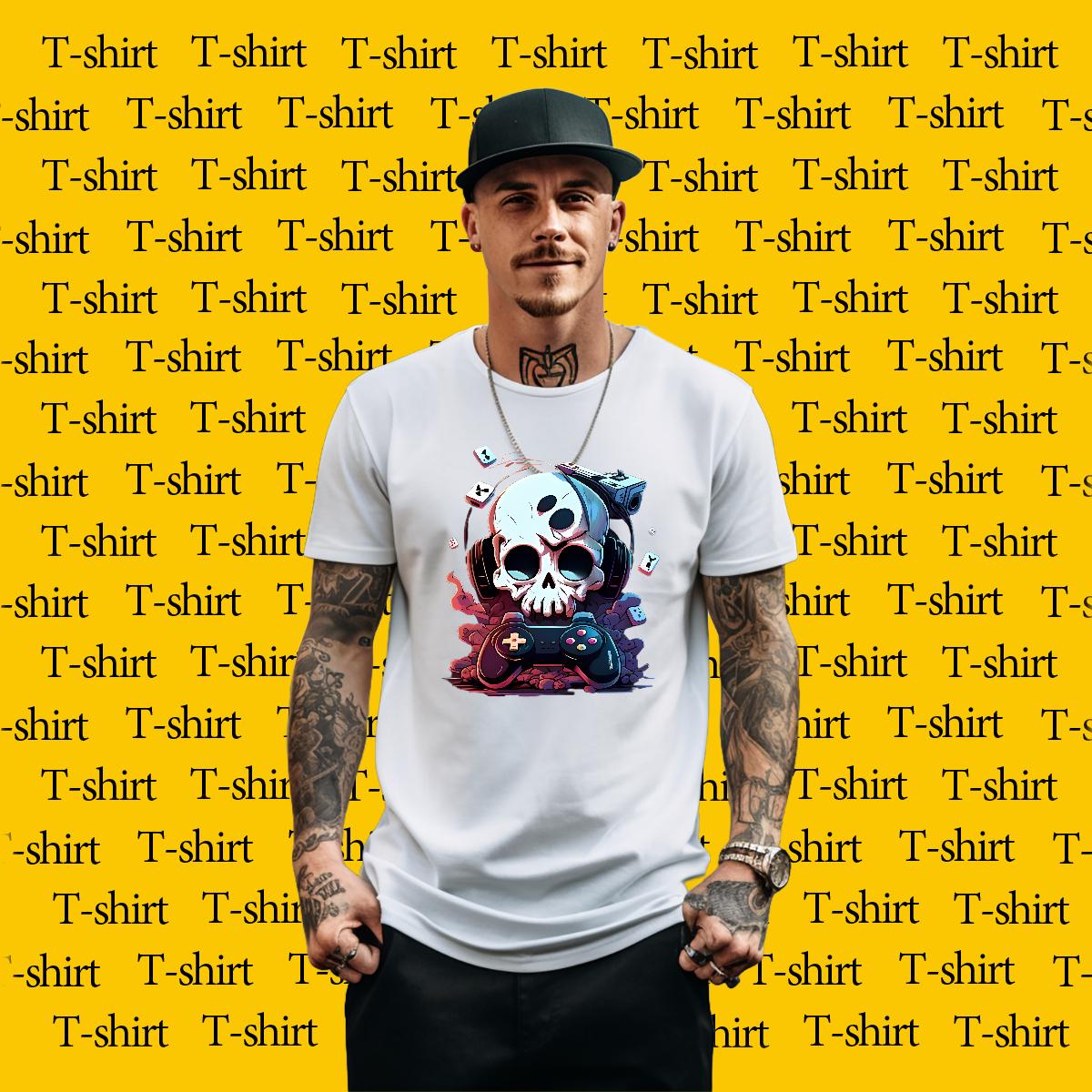 DIY Man T Shirts Skeleton 230g Cotton Custom Big Size Couples T Shirts Summer Casual Breathable Short Sleeve Loose Fit Tshirts